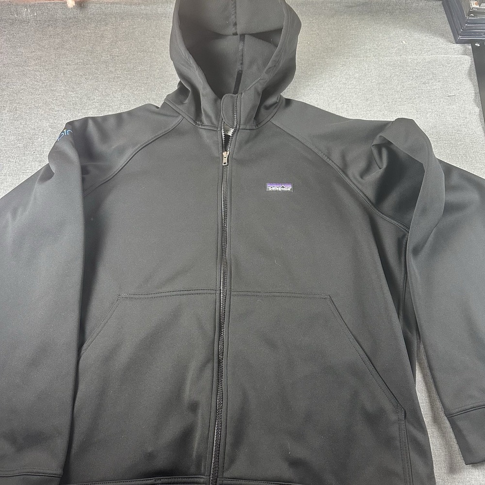 Patagonia 100% Poly Full Zip Hoodie. Men's Large  "Bing And MSN Logo